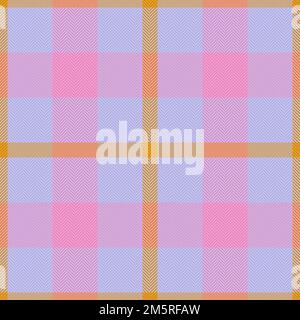 Vector plaid seamless. Background texture textile. Check tartan pattern fabric in orange and light colors. Stock Vector