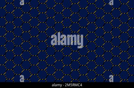 A beautiful navy blue hexagonal graphic pattern background. Stock Vector