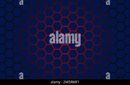 A beautiful navy blue hexagonal graphic pattern background. Stock Vector