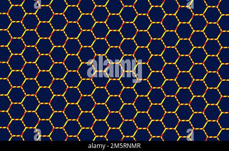 A beautiful navy blue hexagonal graphic pattern background. Stock Vector