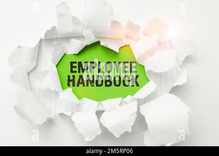 Handwriting text Employee Handbook. Business overview Document that contains an operating procedures of company Stock Photo