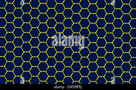 A beautiful navy blue hexagonal graphic pattern background. Stock Vector