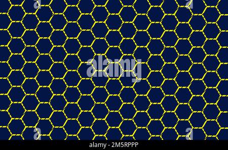 A beautiful navy blue hexagonal graphic pattern background. Stock Vector