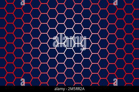 A beautiful navy blue hexagonal graphic pattern background. Stock Vector