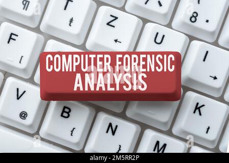 Text sign showing Computer Forensic Analysis. Word for evidence found in computers and storage media Stock Photo
