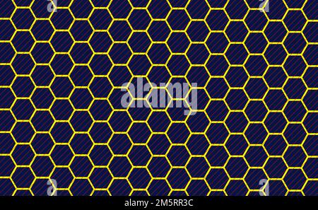 A beautiful navy blue hexagonal graphic pattern background. Stock Vector