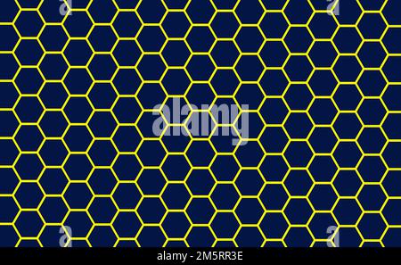 A beautiful navy blue hexagonal graphic pattern background. Stock Vector
