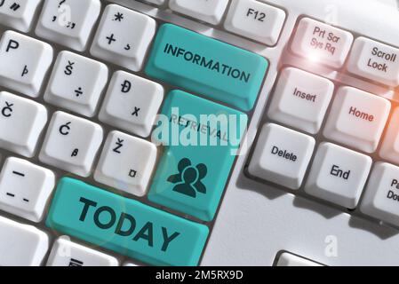 Handwriting text Information Retrieval. Conceptual photo A place where data are stored and can be found Stock Photo