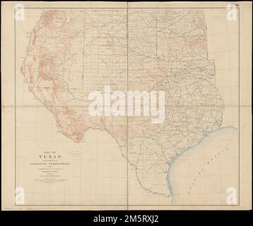 Map of Texas with parts of the adjoining states, circa 1837 Stock Photo ...