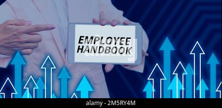 Handwriting text Employee Handbook. Internet Concept Document that contains an operating procedures of company Stock Photo