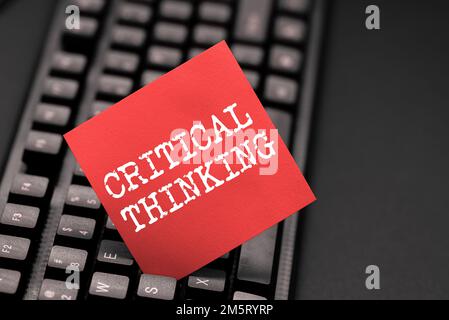 Text sign showing Critical Thinking. Word for sequence of stages of a project requiring the longest time Stock Photo