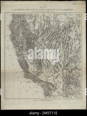 Map of California and Nevada, with parts of Utah & Arizona , California