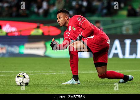 Nuno Santos of Sporting CP celebrates a goal during the Liga Portugal Bwin  match between Sporting CP and Paços de Ferreira at Estadio Jose  Alvalade.(Final score: Sporting CP 3:0 FC Paços de