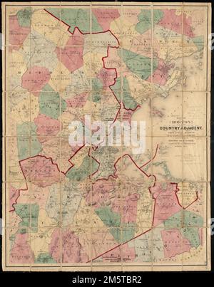 A map of Boston, county of Suffolk and the adjacent towns , Boston Mass ...