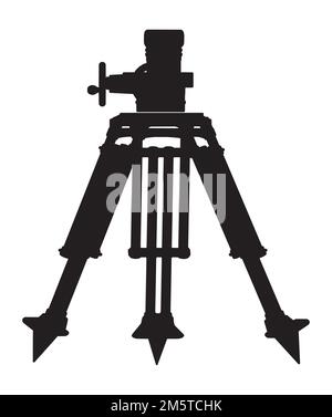 photographic camera in tripod with lens vector illustration design ...