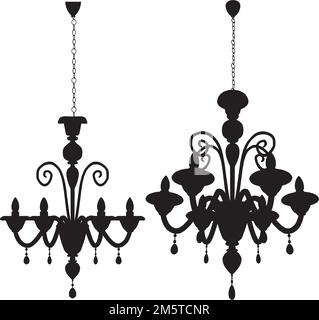 Luster Chandelier Vector. Illustration Isolated On White Background. A vector illustration Of A Chandelier. Stock Vector