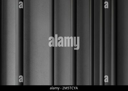Black metallic fence texture closeup on grey background. Background texture Stock Photo