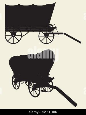 Western Stage Coach Wagon Vector Stock Vector