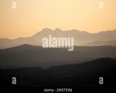 Sunset taken from western side of Tamborine Mountain Stock Photo