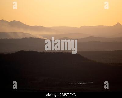 Sunset taken from western side of Tamborine Mountain Stock Photo