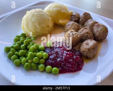 Swedish Meatballs, köttbullar, Uppsala (Sweden) Stock Photo