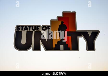 Statue Of Unity Museum, colossal statue of Vallabhbhai Patel, tallest statue in the world, located in the Kevadia colony, Gujarat, India Stock Photo