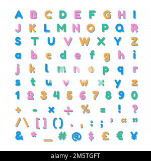 Vector letter and sign set font typography Stock Vector