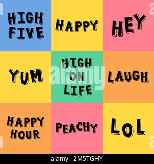 Trendy vector bold typography set Stock Vector