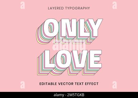Layered editable text effect template vector 3d typography Stock Vector