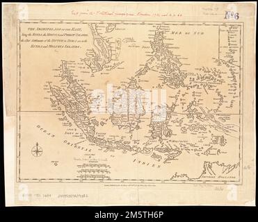 The archipelago of the East, being the Sunda, the Molucca, and Phillipps. Islands : the chief settlements of the Dutch in India are in the Sunda and Molucca Islands. Relief shown pictorially. Map of the southern part of the Malay peninsula, Borneo, the islands of the Indonesian archipelago and the Philippines. Appears in The Political Magazine. London : J. Bew, 1781. Vol. 2, p. 62.... , Indonesia Philippines Malaysia Stock Photo