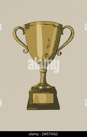 Vectorized gold trophy design element Stock Vector