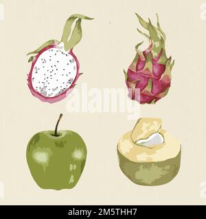 Vectorized fruit design element set Stock Vector