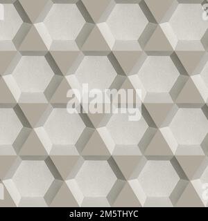Gray hexagonal paper craft patterned background Stock Vector