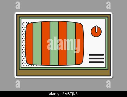Color pop art television vintage vector sticker Stock Vector