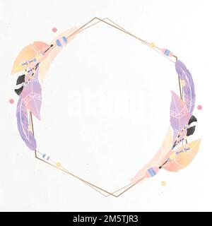 Pastel Boho feather frame vector Stock Vector Image & Art - Alamy
