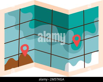 pins pointers in paper map icon Stock Vector