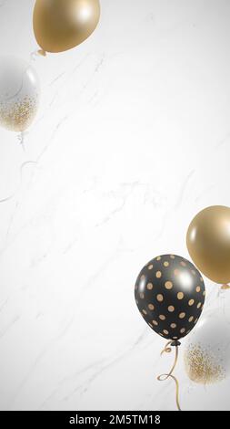 Elegant balloons frame design mobile phone wallpaper vector Stock Vector