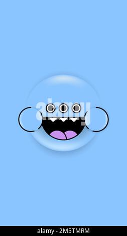Colorful and cute monster emoji phone background vector Stock Vector