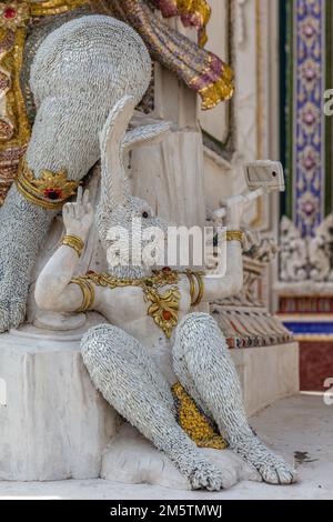 Rabbit sculpture, at Wat Pariwat Temple. The temple Wat Pariwat ...