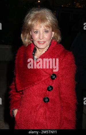 Barbara Walters, legendary news anchor and creator of “The View” and host on the “Today” show has died at age 93 at home surrounded by her loved ones in Manhattan, New York on December 30, 2022.  Barbara Walters attending ABC Casino Night. Held at Guastavino’s on October 23, 2008. ©Steven Bergman / AFF-USA.COM Stock Photo