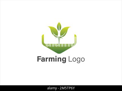 farm logo template, agriculture logo, farming logo design vector illustration Stock Vector