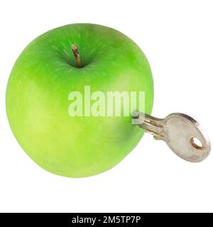 apple green key open isolated on white background. Stock Photo