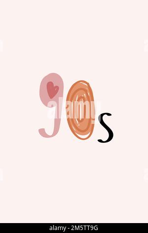 90s typeface vector doodle font hand drawn Stock Vector