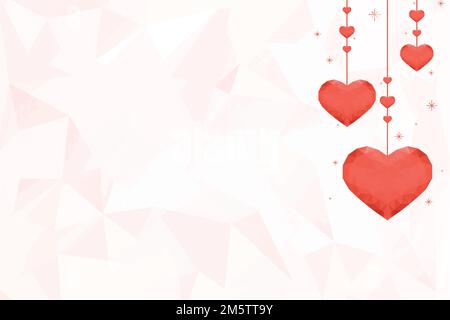 Vector hanging orange hearts background prism pattern Stock Vector