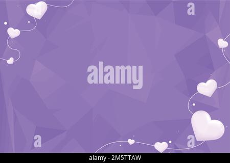 Vector heart border prism pattern purple background Stock Vector