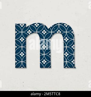 Japanese shippo pattern letter m vector typography Stock Vector