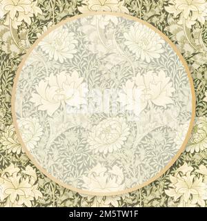 Vintage floral frame vector William Morris style Stock Vector