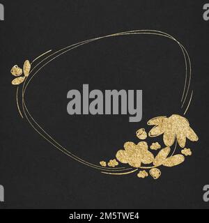 Vector gold effect floral border Stock Vector