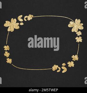 Vector gold effect floral border Stock Vector