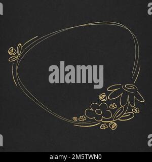 Vector gold effect floral border Stock Vector